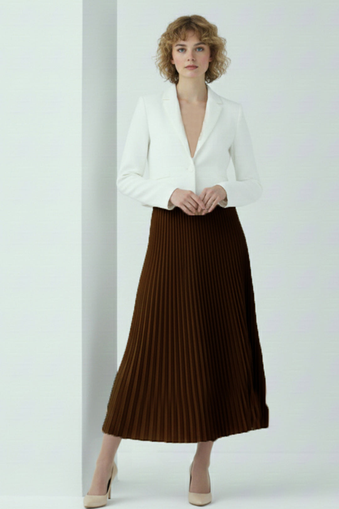 BNG Women Piliseli Etek 4560 Kahverengi - Évora