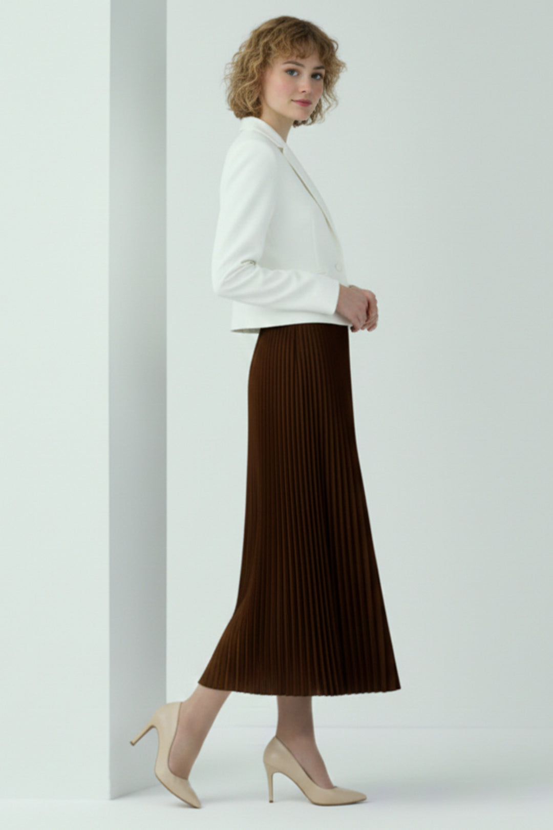 BNG Women Piliseli Etek 4560 Kahverengi - Évora