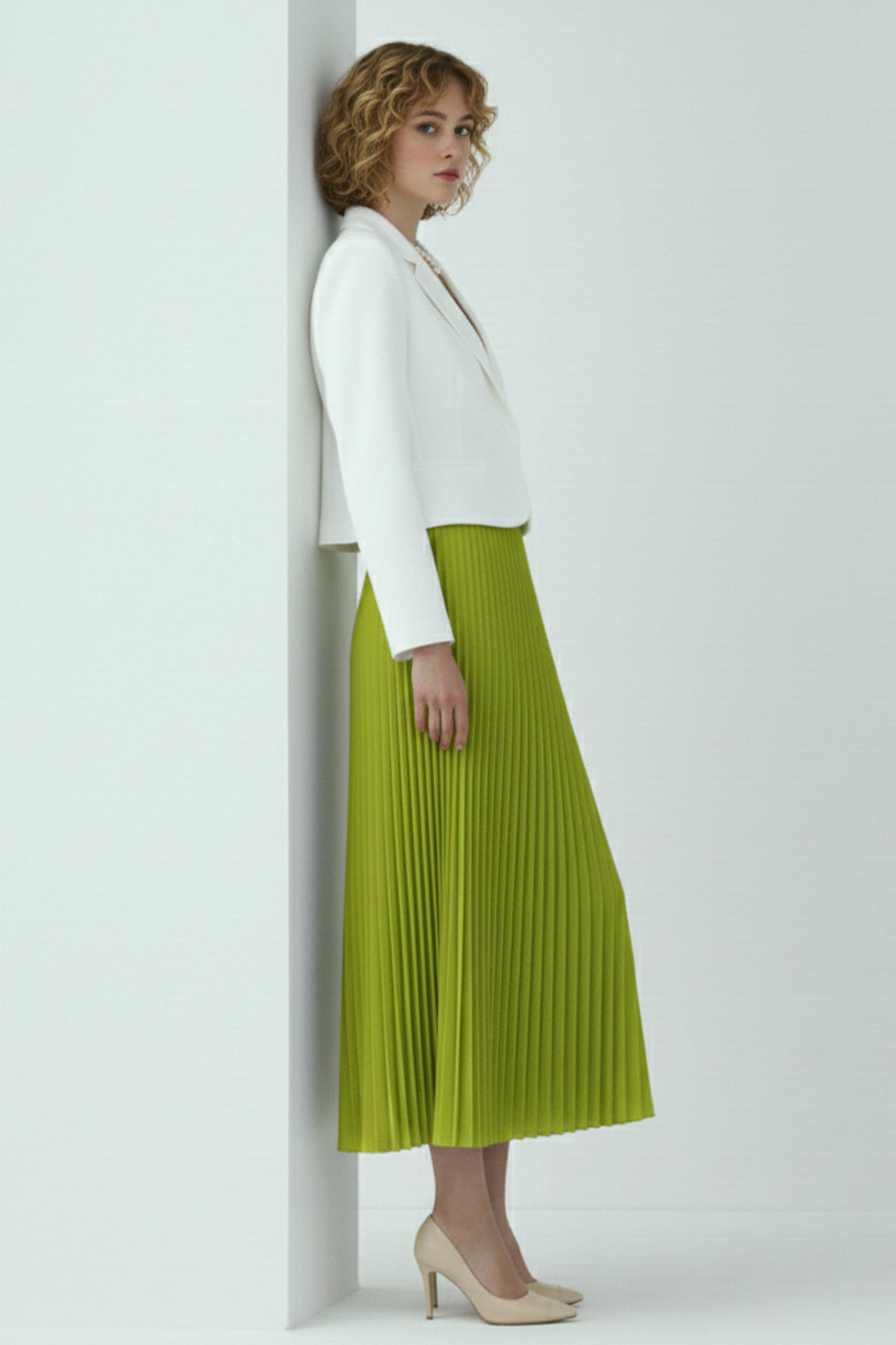 BNG Women Piliseli Etek 4560 Yağ Yeşili - Wagga Wagga