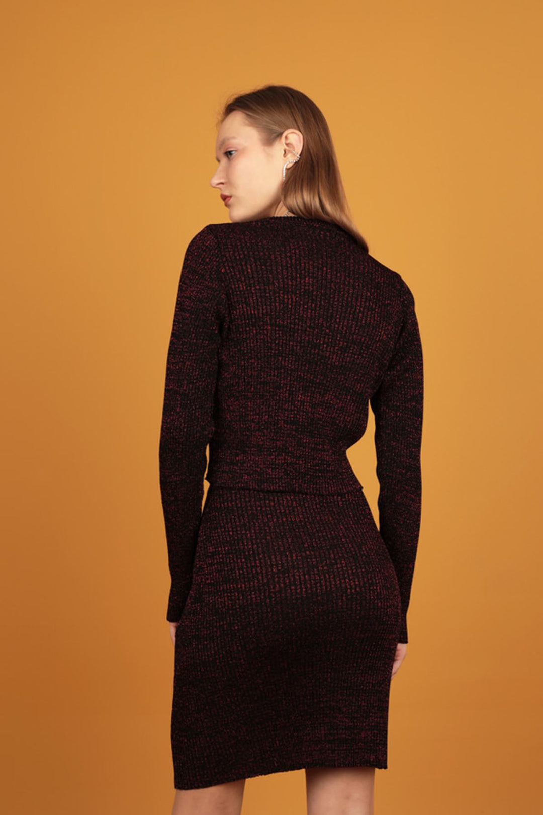 KKT Glitter Knitwear Women's Skirt-Red - Rohnert Park