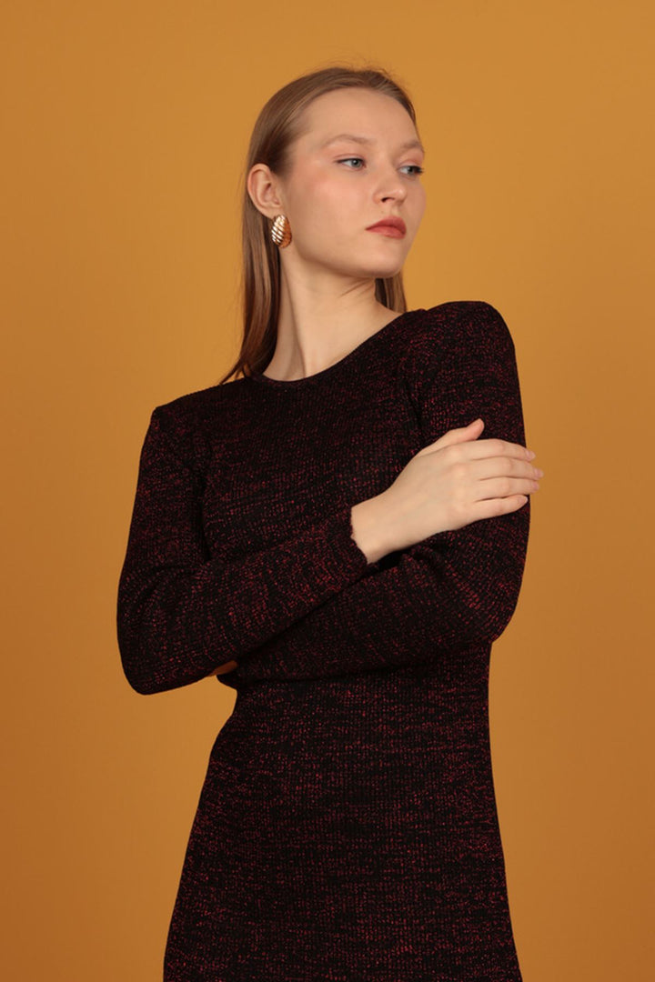 فستان KKT Silvery Knitwear للنساء - أحمر - بفورتسهايم