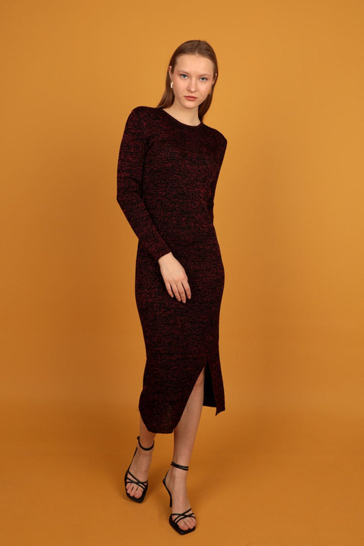 فستان KKT Silvery Knitwear للنساء - أحمر - بفورتسهايم