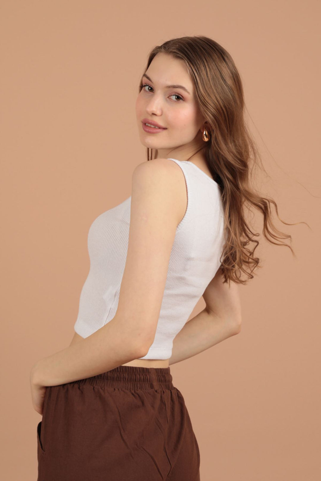 بلوزة نسائية من KKT مصنوعة من قماش Camisole-Ecru - Kendall