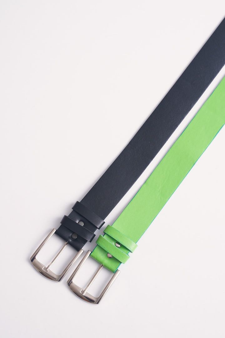 BGD Women Dual Belt - Black - Green Apple - Avondale