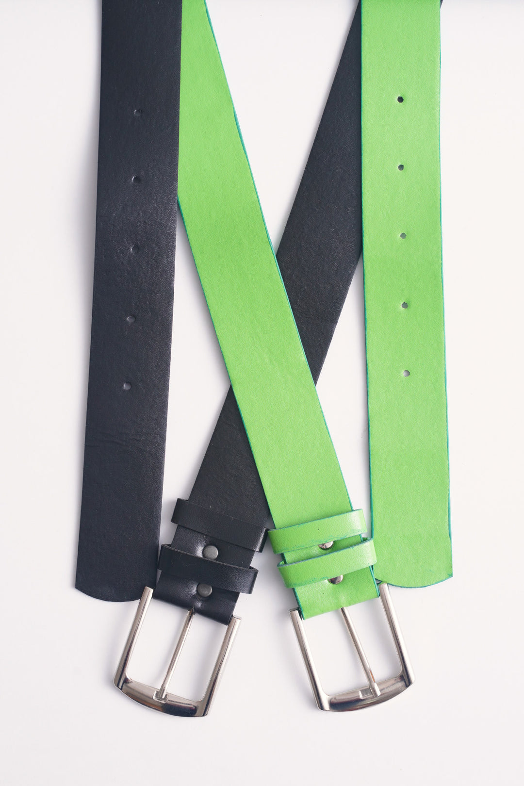 BGD Women Dual Belt - Black - Green Apple - Avondale