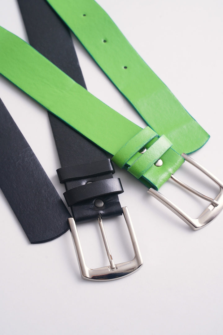 BGD Women Dual Belt - Black - Green Apple - Avondale