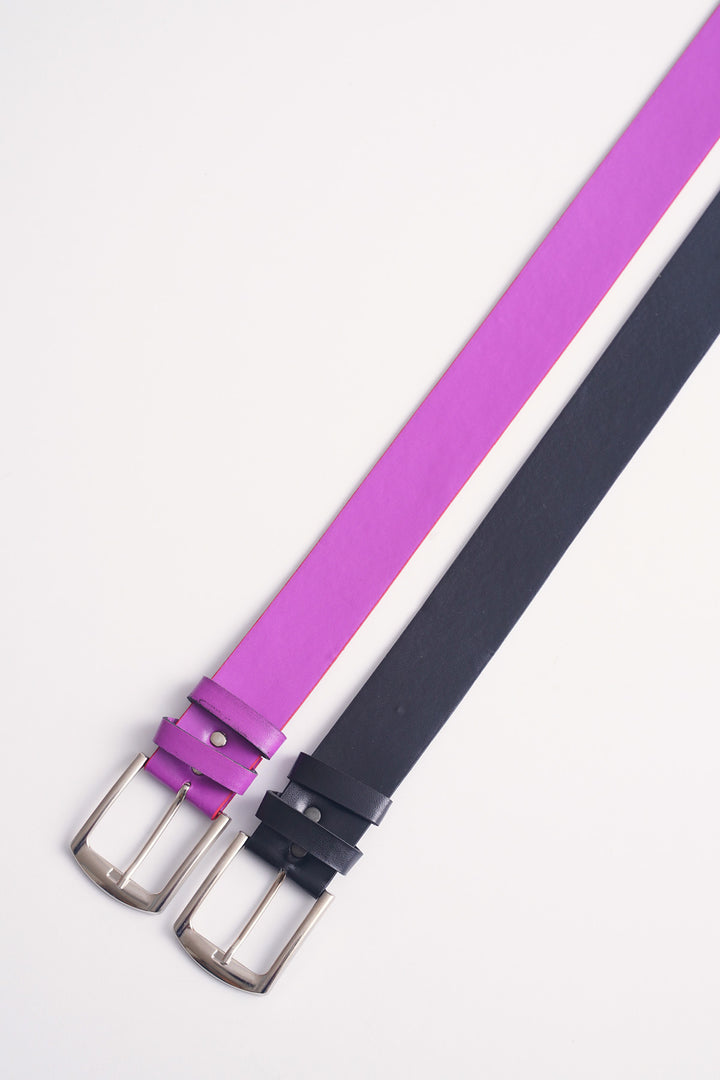 BGD Women Dual Belt - Black - Lilac - Avondale