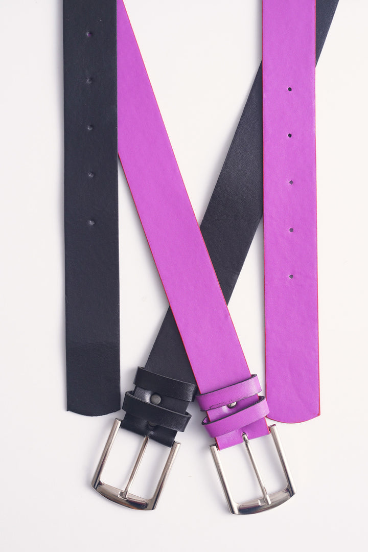 BGD Women Dual Belt - Black - Lilac - Avondale