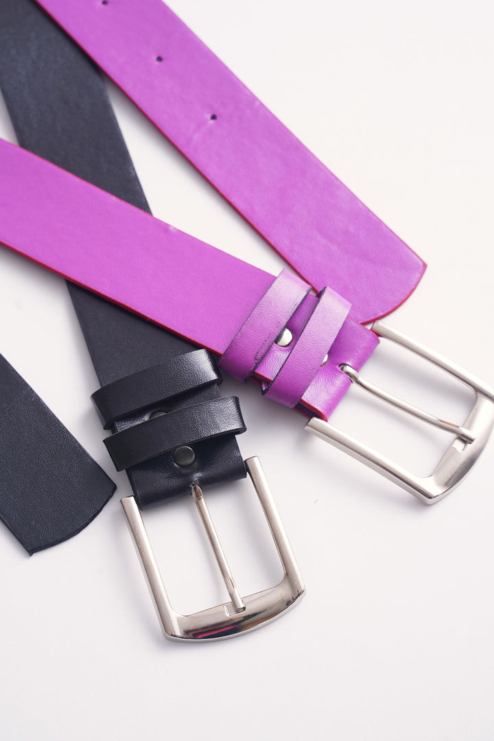BGD Women Dual Belt - Black - Lilac - Avondale