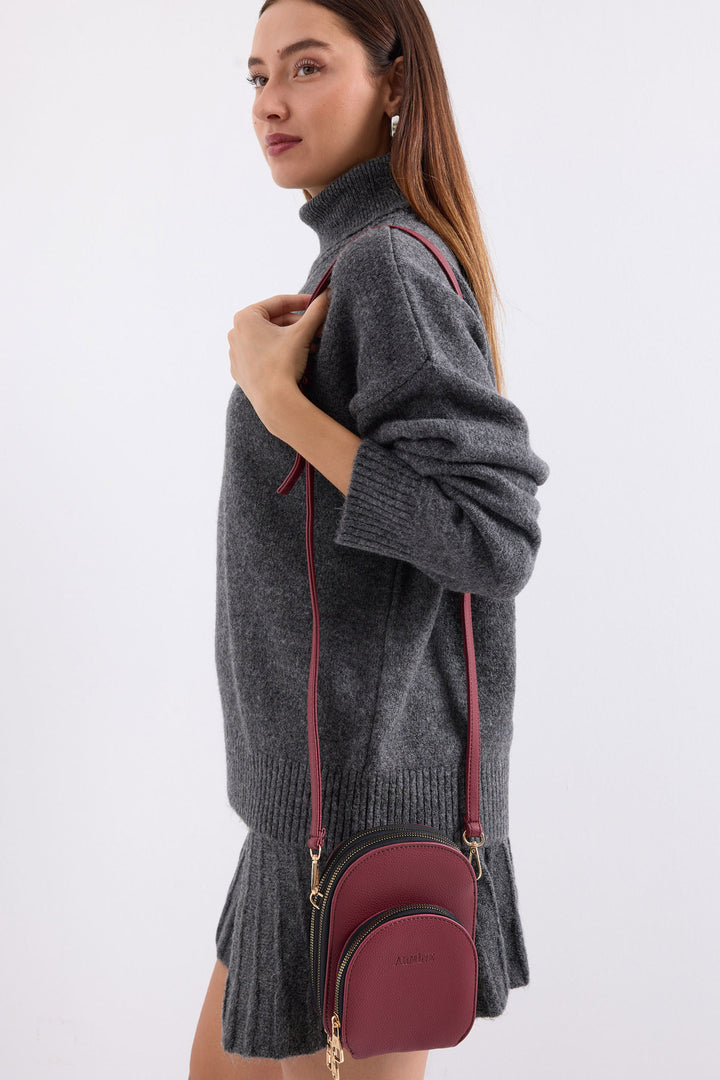 BGD Women Mini Crossbody Shoulder Bag - Burgundy - Nürtingen