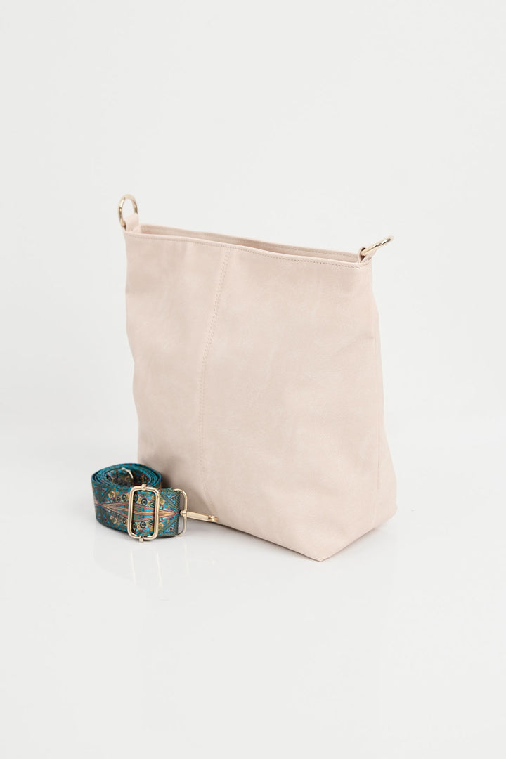 BGD Women Faux Leather Shoulder Bag - Cream - Avondale