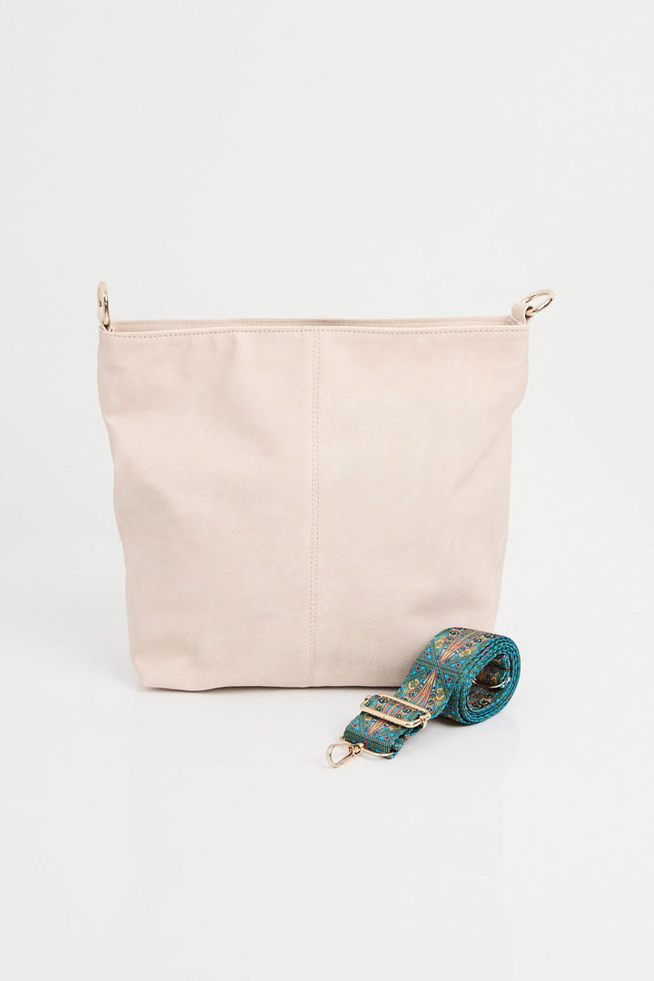 BGD Women Faux Leather Shoulder Bag - Cream - Avondale
