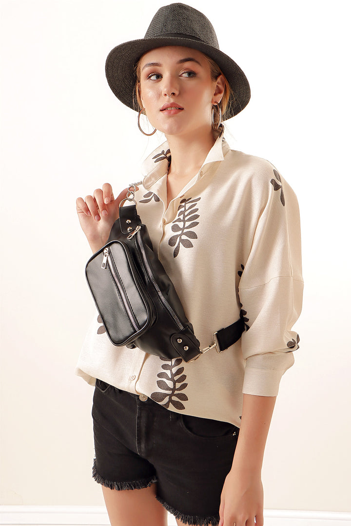 BGD Women Double Eyed Waist Bag - Black - Rîbniţa