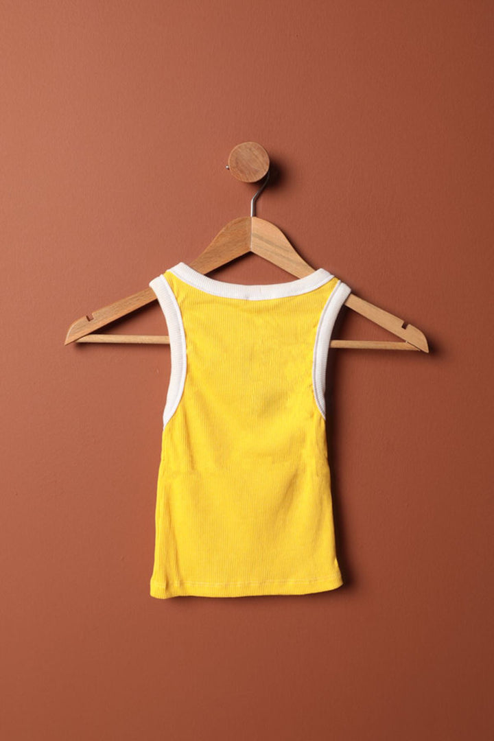 بلوزة نسائية من KKT مصنوعة من قماش Camisole وياقة رسن - أصفر - Oxchuc