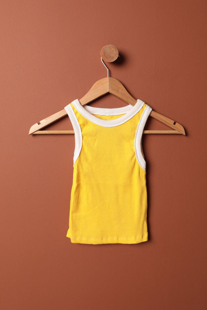 بلوزة نسائية من KKT مصنوعة من قماش Camisole وياقة رسن - أصفر - Oxchuc