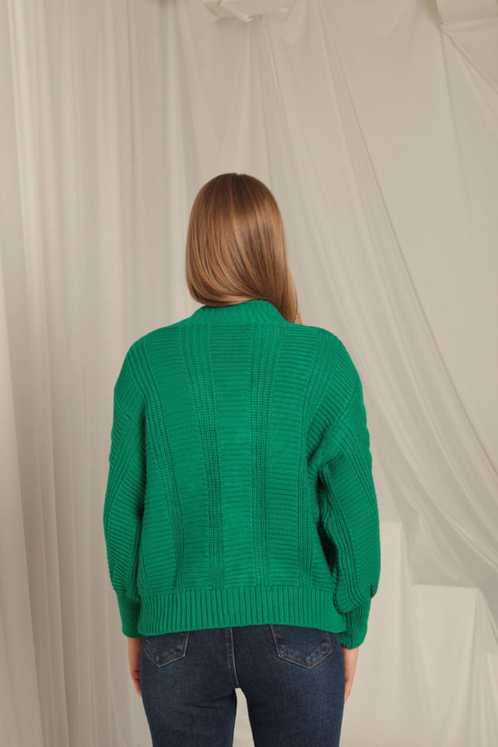 سترة KKT Knitwear مصنوعة من القماش المحبوك باللون الأخضر للنساء - Brookhaven