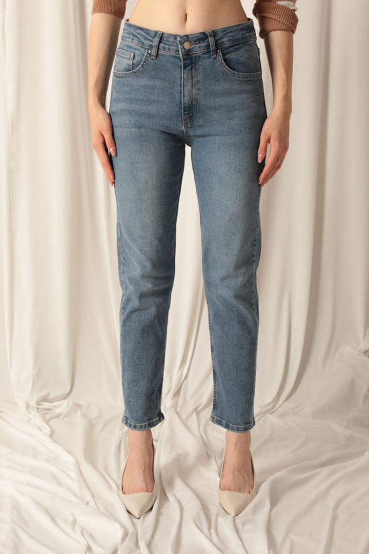 KKT Denim Fabric Mom Women Blue Jeans - Canton