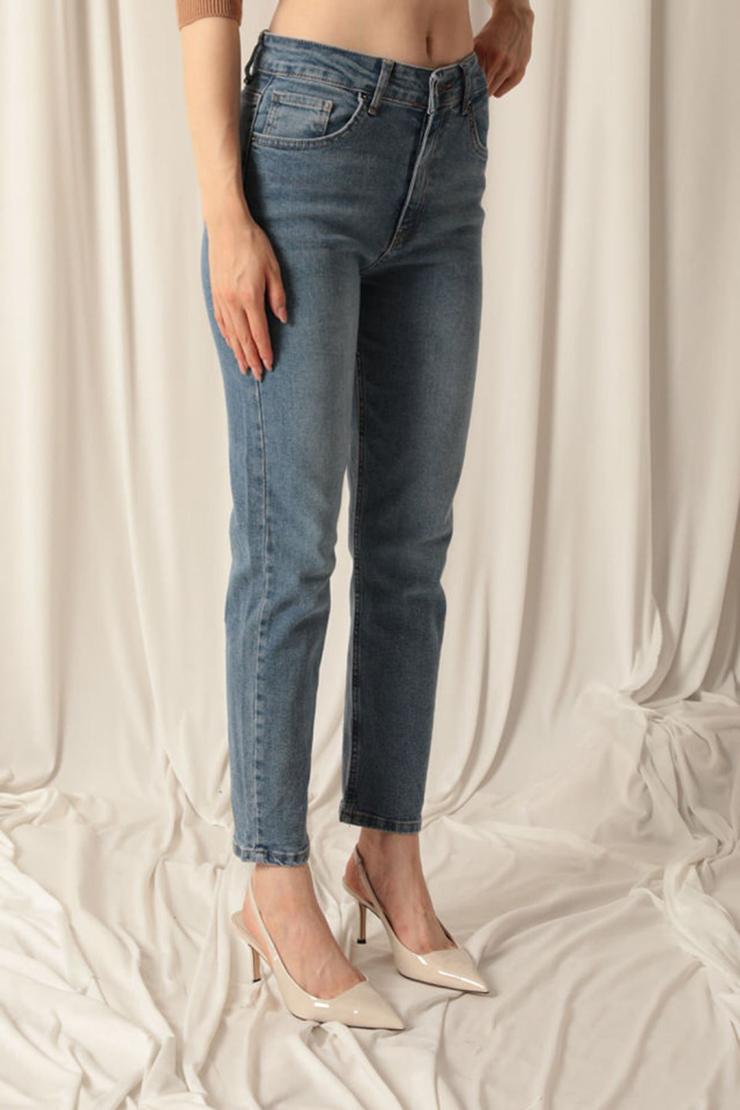 KKT Denim Fabric Mom Women Blue Jeans - Canton