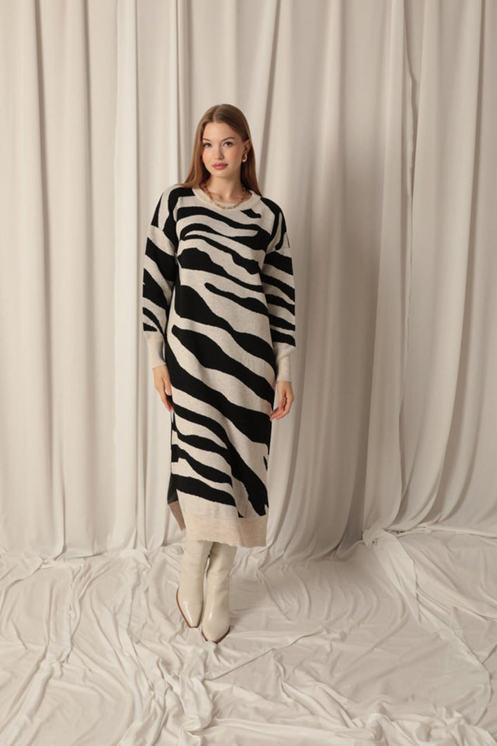 KKT Knitwear Fabric Women's Maxi Beige Dress - ’s-Hertogenbosch