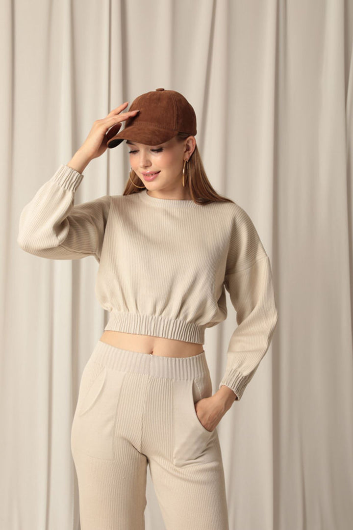 KKT Women's Stone Suit with Knitted Fabric Sweater - Oceanside
