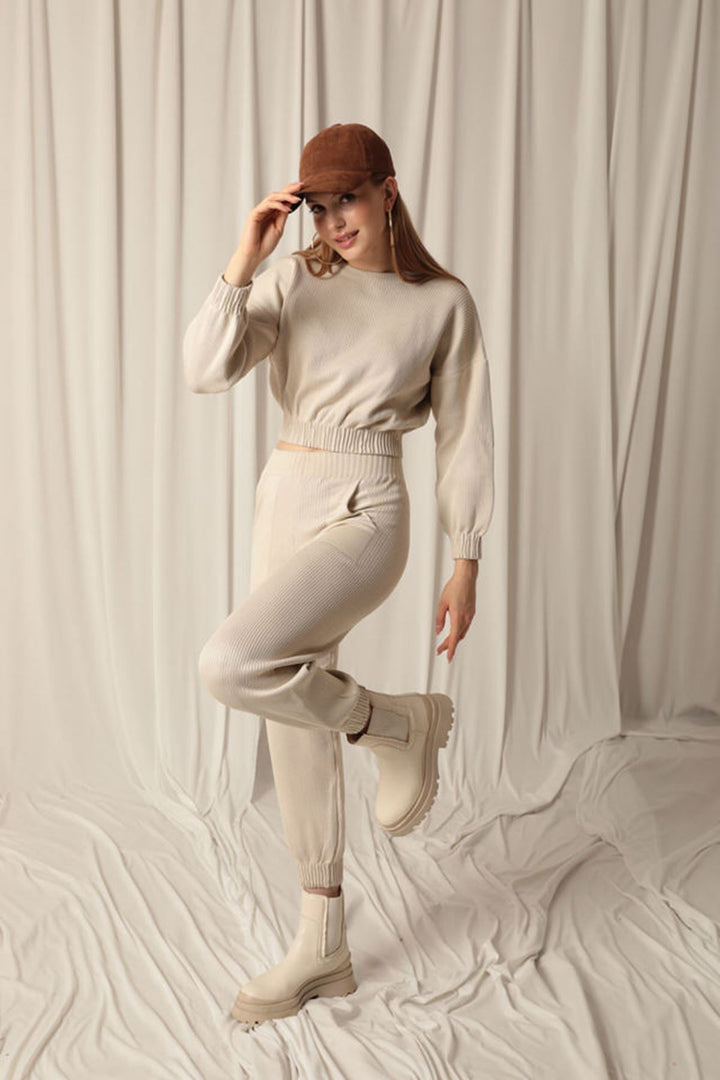KKT Women's Stone Suit with Knitted Fabric Sweater - Oceanside