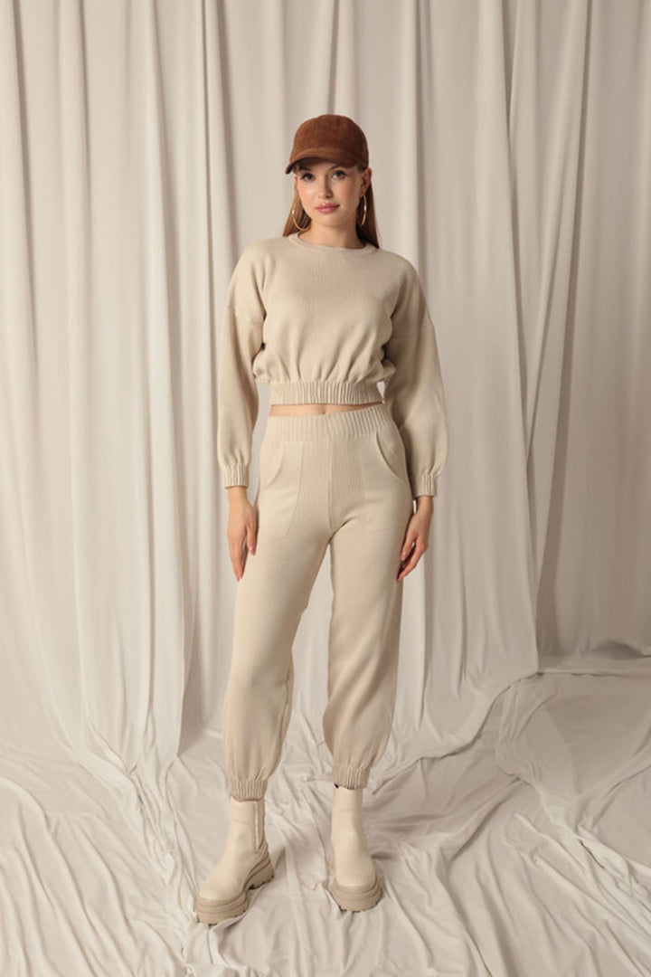 KKT Women's Stone Suit with Knitted Fabric Sweater - Oceanside