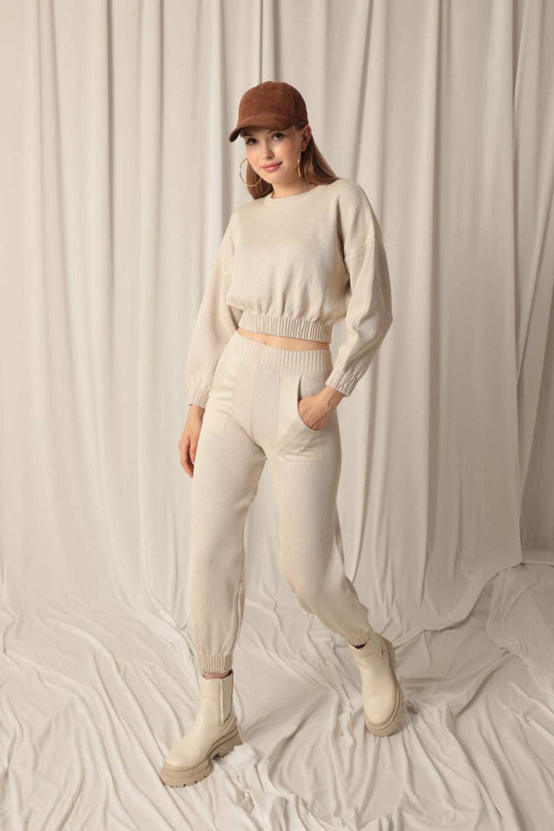 KKT Women's Stone Suit with Knitted Fabric Sweater - Oceanside