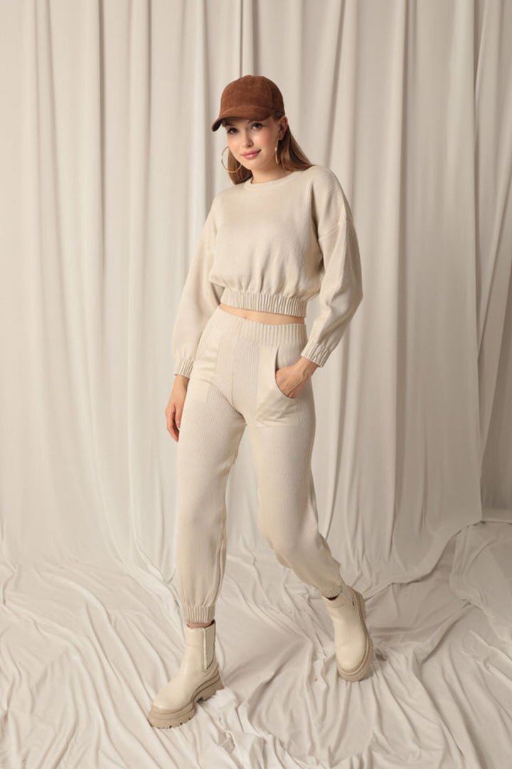KKT Women's Stone Suit with Knitted Fabric Sweater - Oceanside