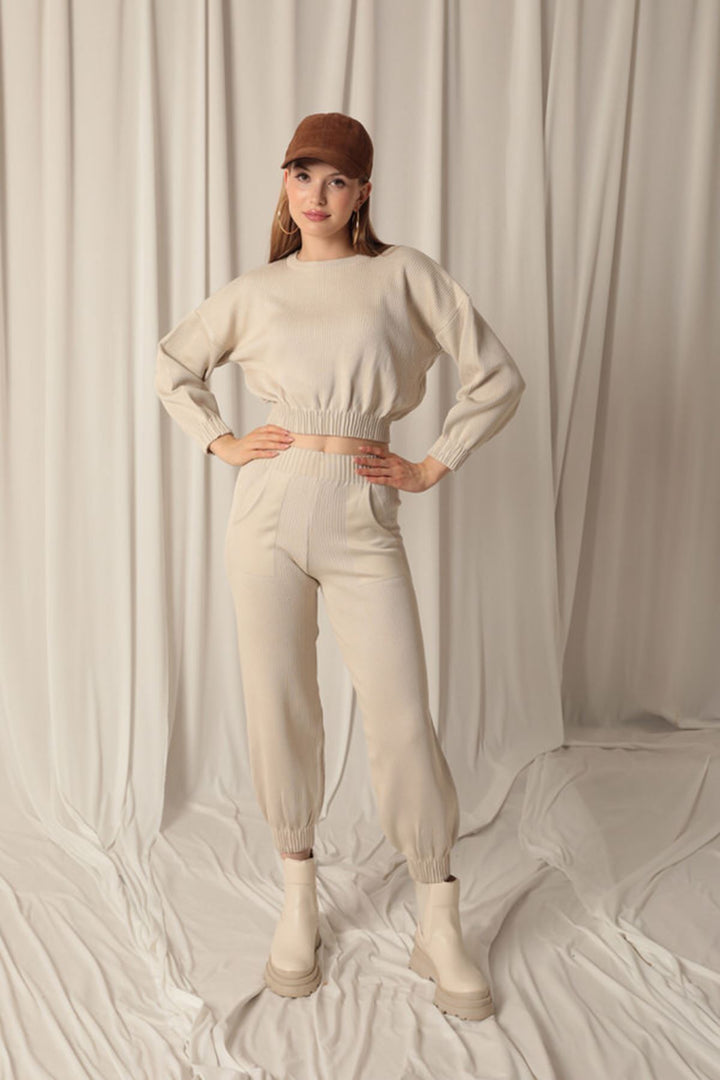 KKT Women's Stone Suit with Knitted Fabric Sweater - Oceanside