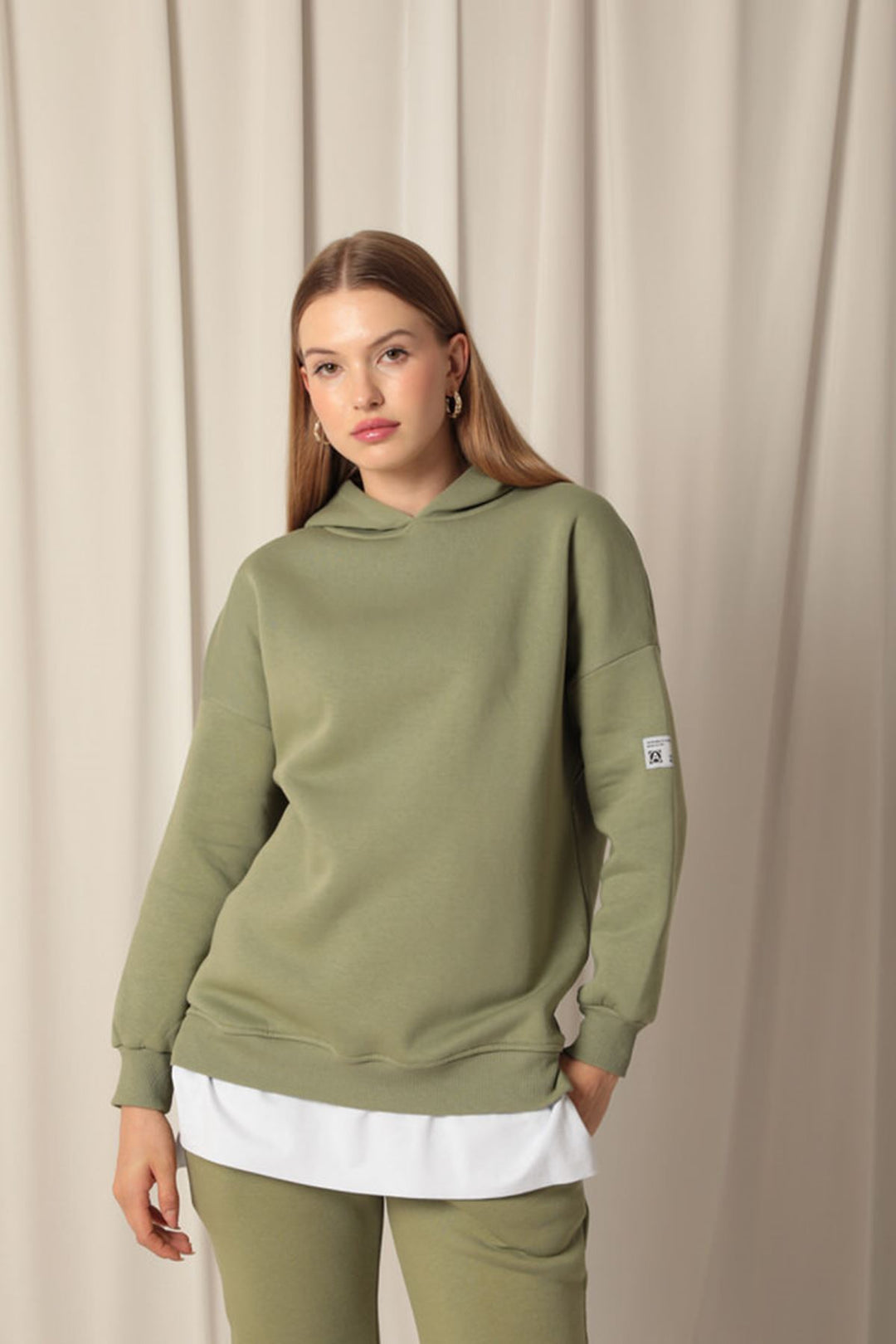 KKT Three Thread Fabric Hooded Women's Khaki Sweat - El Dorado Hills