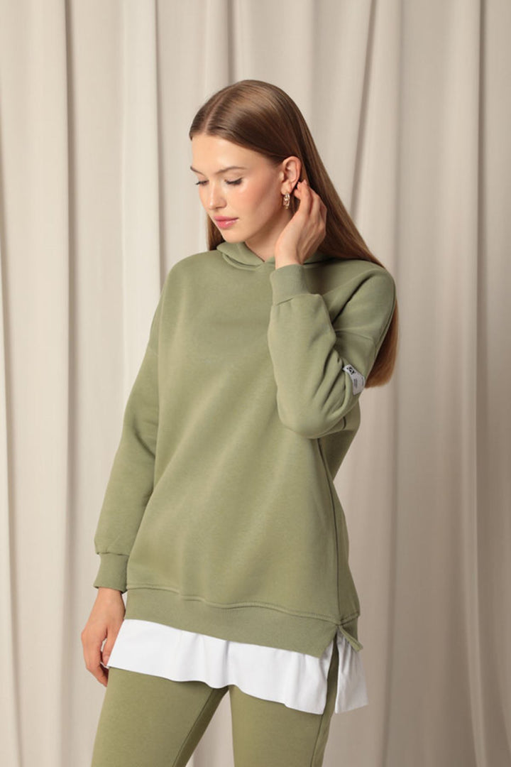 KKT Three Thread Fabric Hooded Women's Khaki Sweat - El Dorado Hills