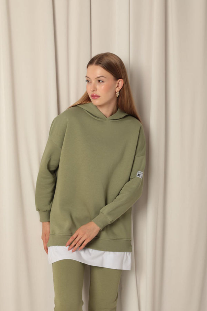 KKT Three Thread Fabric Hooded Women's Khaki Sweat - El Dorado Hills
