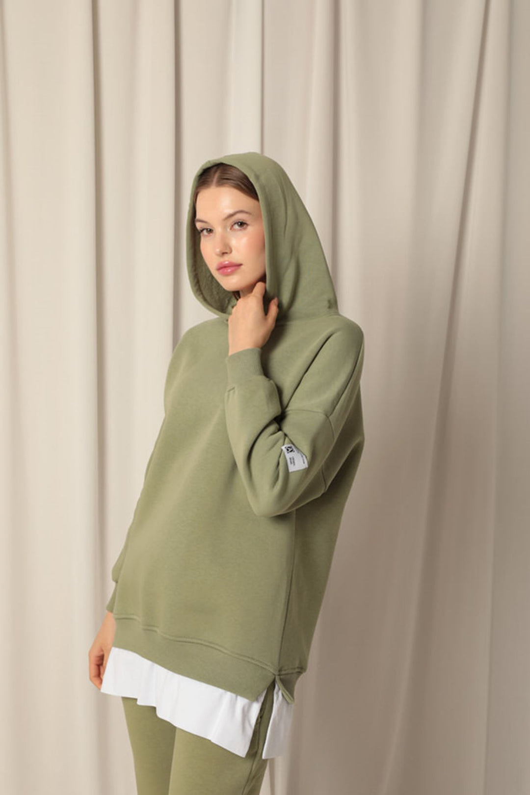 KKT Three Thread Fabric Hooded Women's Khaki Sweat - El Dorado Hills