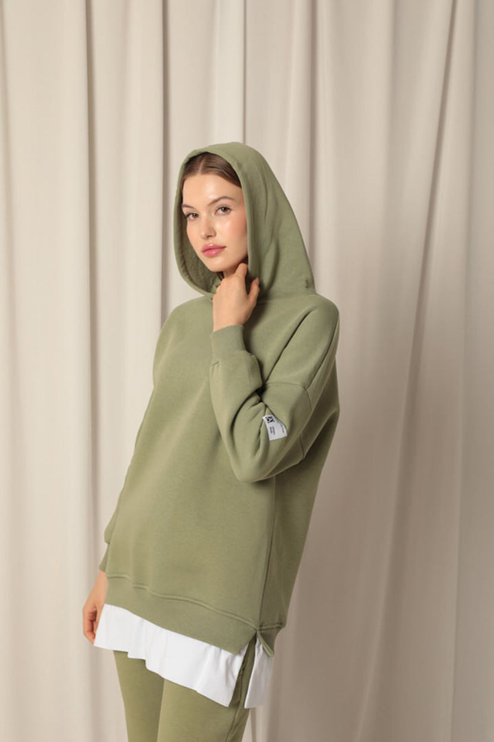 KKT Three Thread Fabric Hooded Women's Khaki Sweat - El Dorado Hills