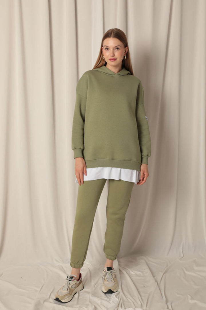 KKT Three Thread Fabric Hooded Women's Khaki Sweat - El Dorado Hills
