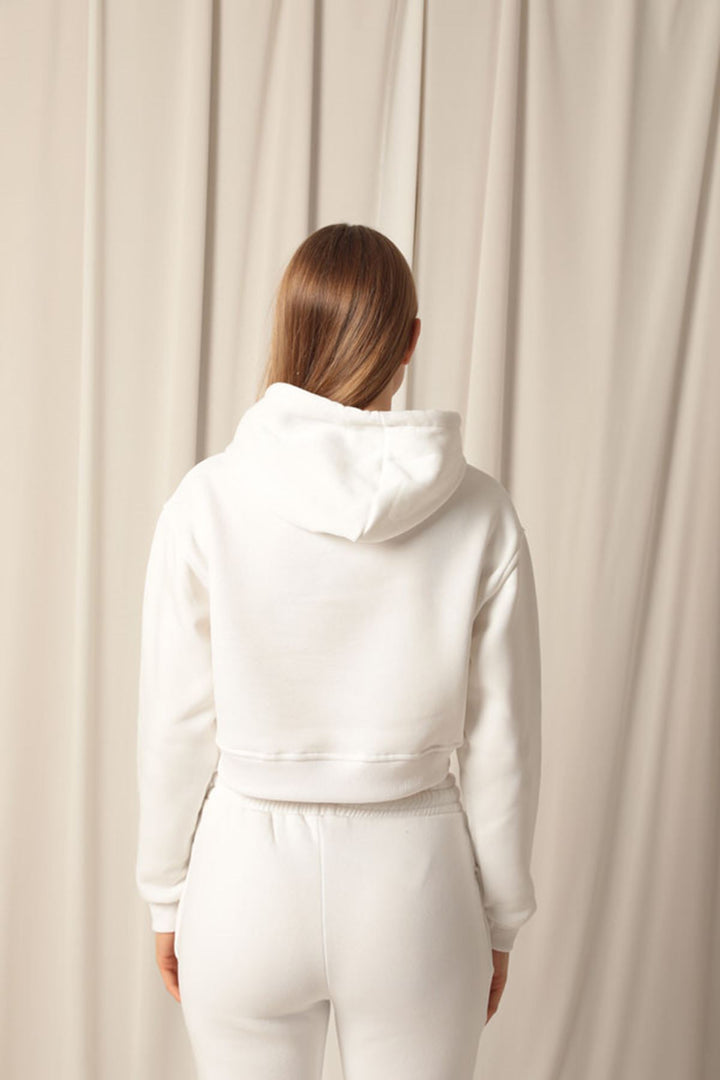 KKT Three Thread Fabric Hooded Short Women's Ecru Sweat - Dovzhansk