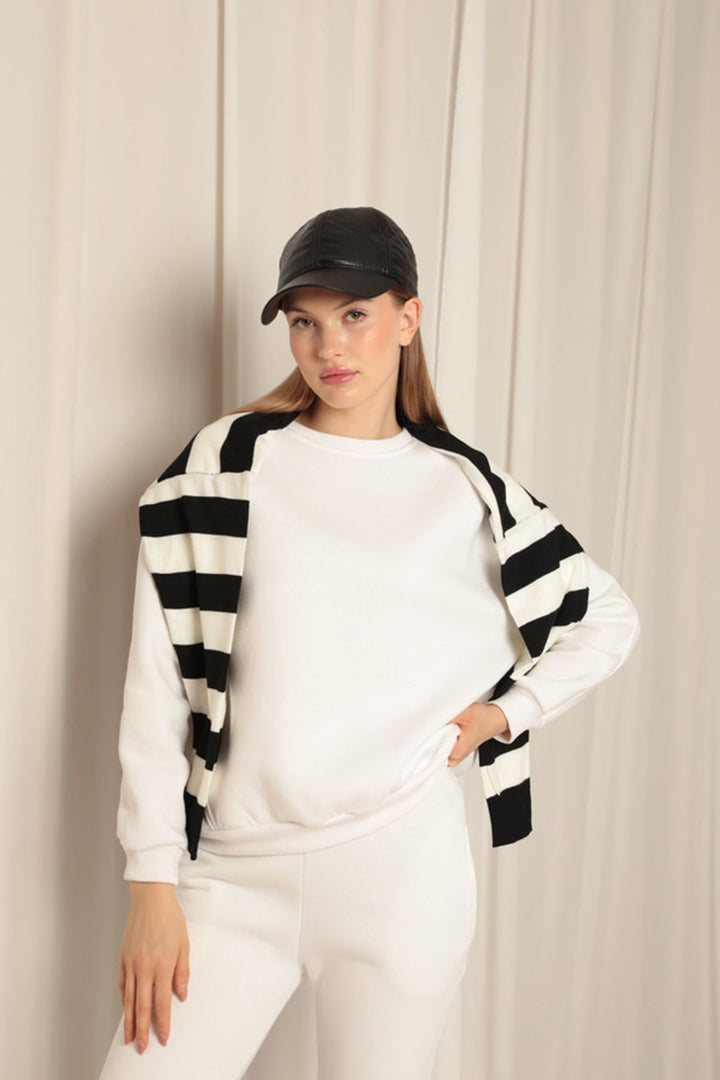 KKT Three Thread Fabric Zero Collar Women's Ecru Sweat - San Severo
