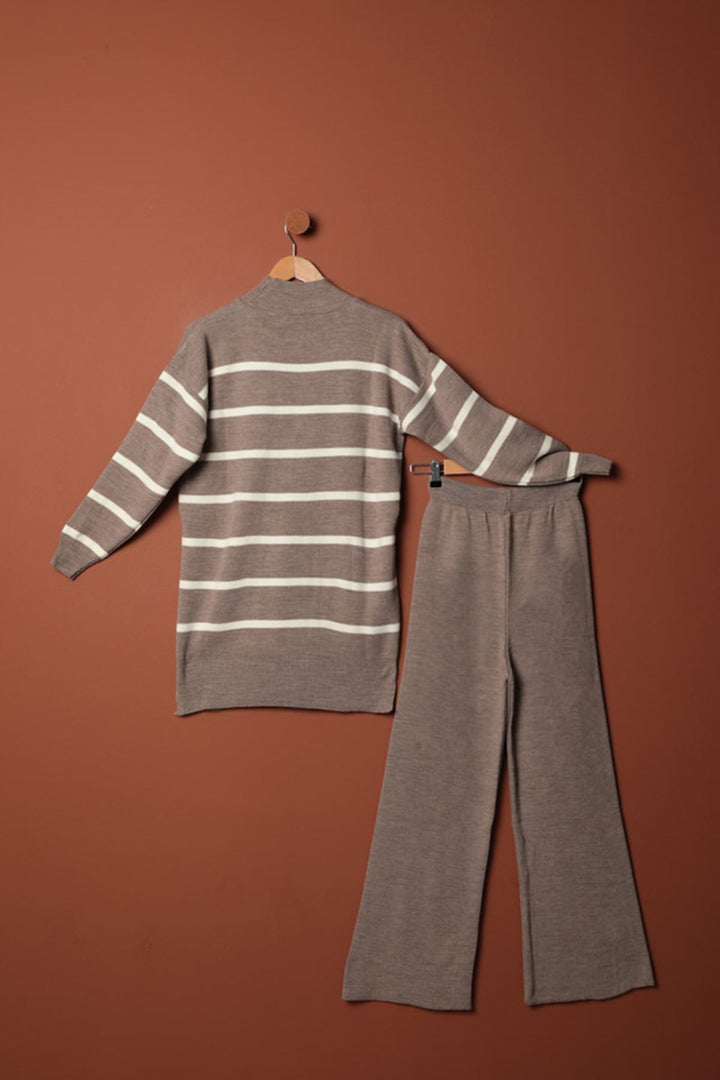 KKT Knitted Fabric Striped Women's Mink Suit - Bradford West Gwillimbury