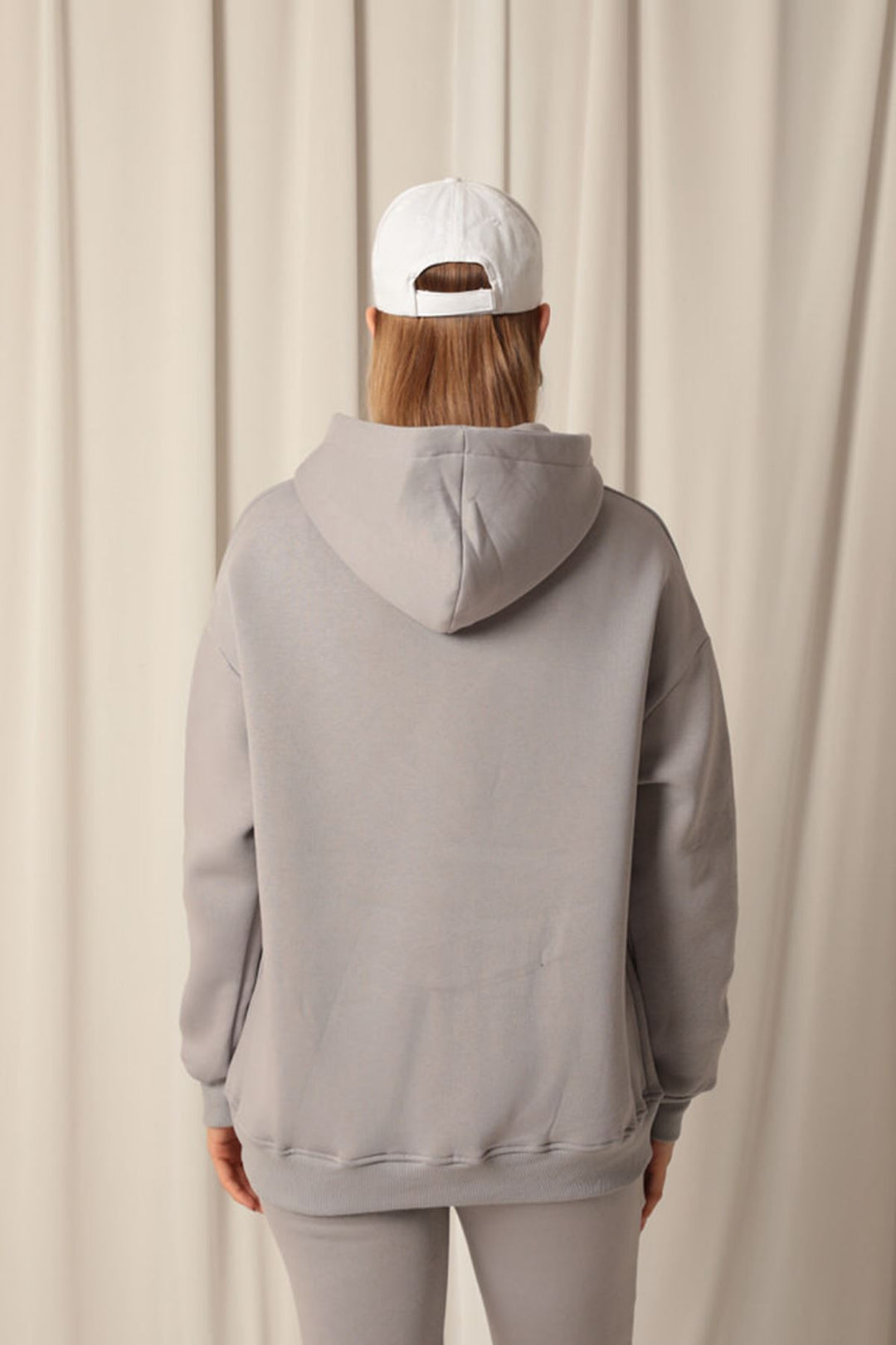 KKT Triple Yarn Kangaroo Pocket Zippered Hooded Women's Dark Gray Sweat - Vinnytsia
