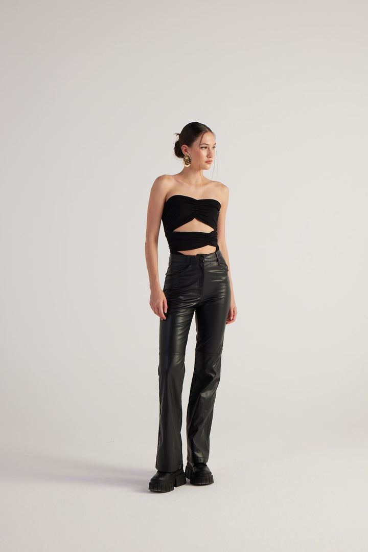 HLLY Women Dolores Leather Pants Black - Moers