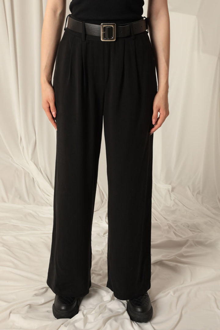 KKT Tencel Fabric Woven Women's Black Trousers - East Kelowna