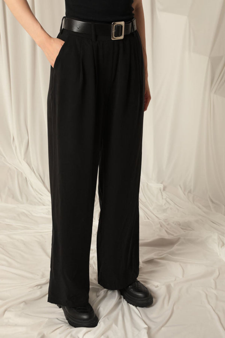 KKT Tencel Fabric Woven Women's Black Trousers - East Kelowna