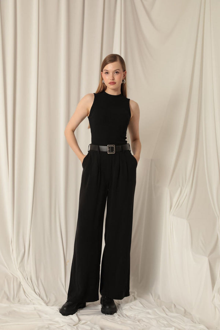 KKT Tencel Fabric Woven Women's Black Trousers - East Kelowna
