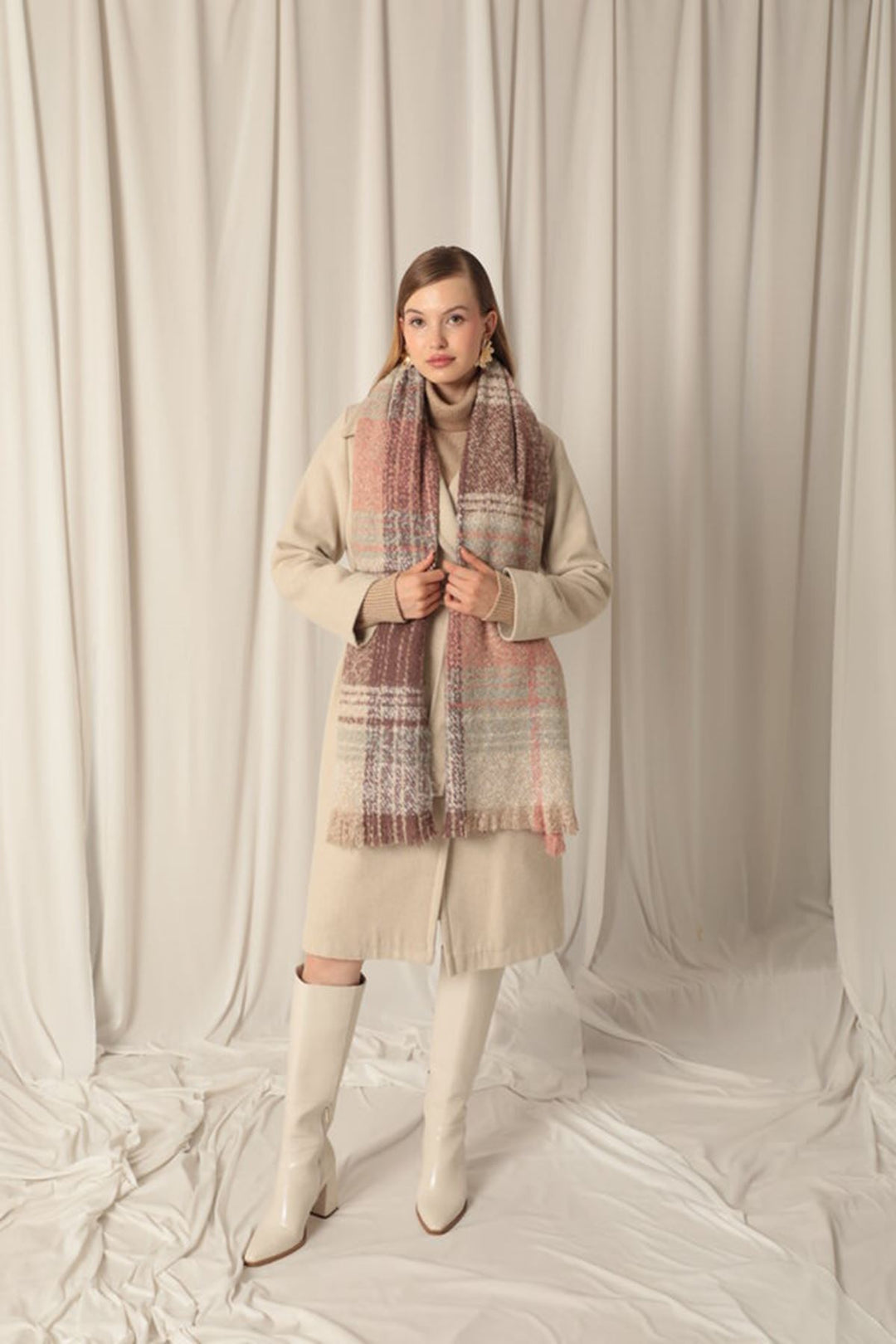 KKT Yumoş Plaid Boucle شال بودرة للنساء - Misterbianco