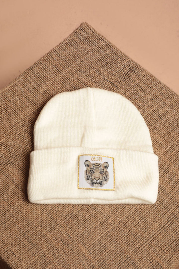 KKT Women's Ecru Beret with Tiger Crest - Eau Claire