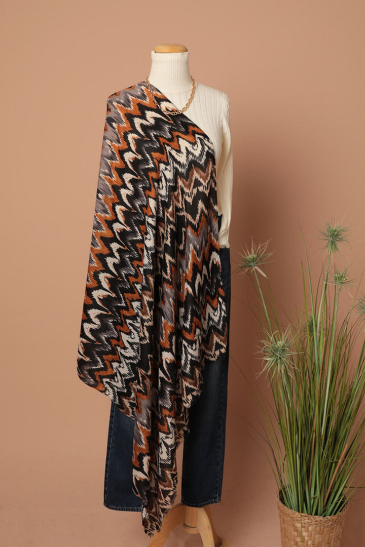 KKT Ethnic Patterned Women's Black Shawl - Lawrence