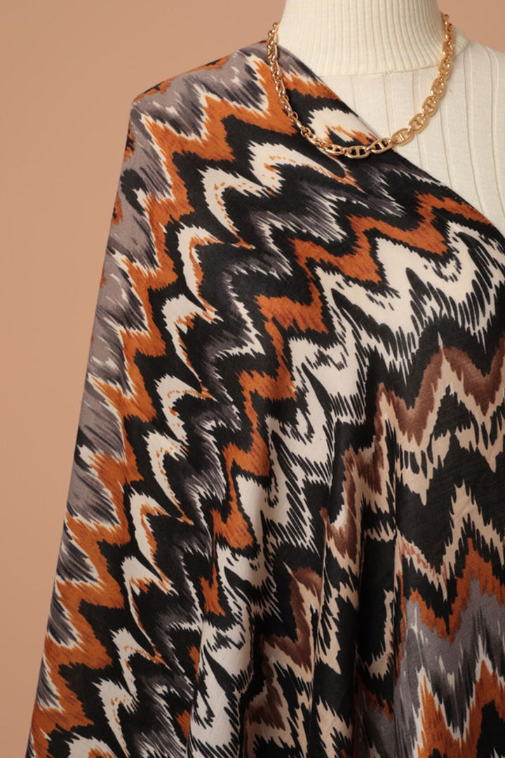 KKT Ethnic Patterned Women's Black Shawl - Lawrence