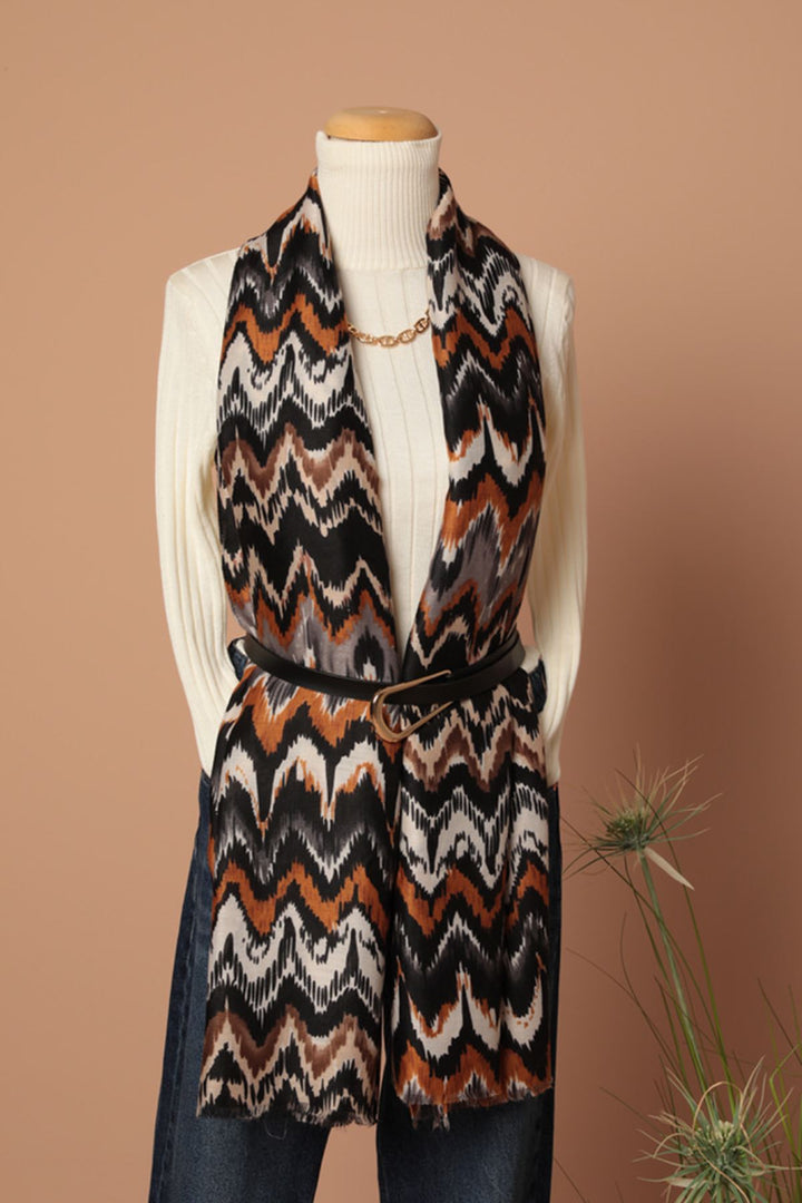 KKT Ethnic Patterned Women's Black Shawl - Lawrence