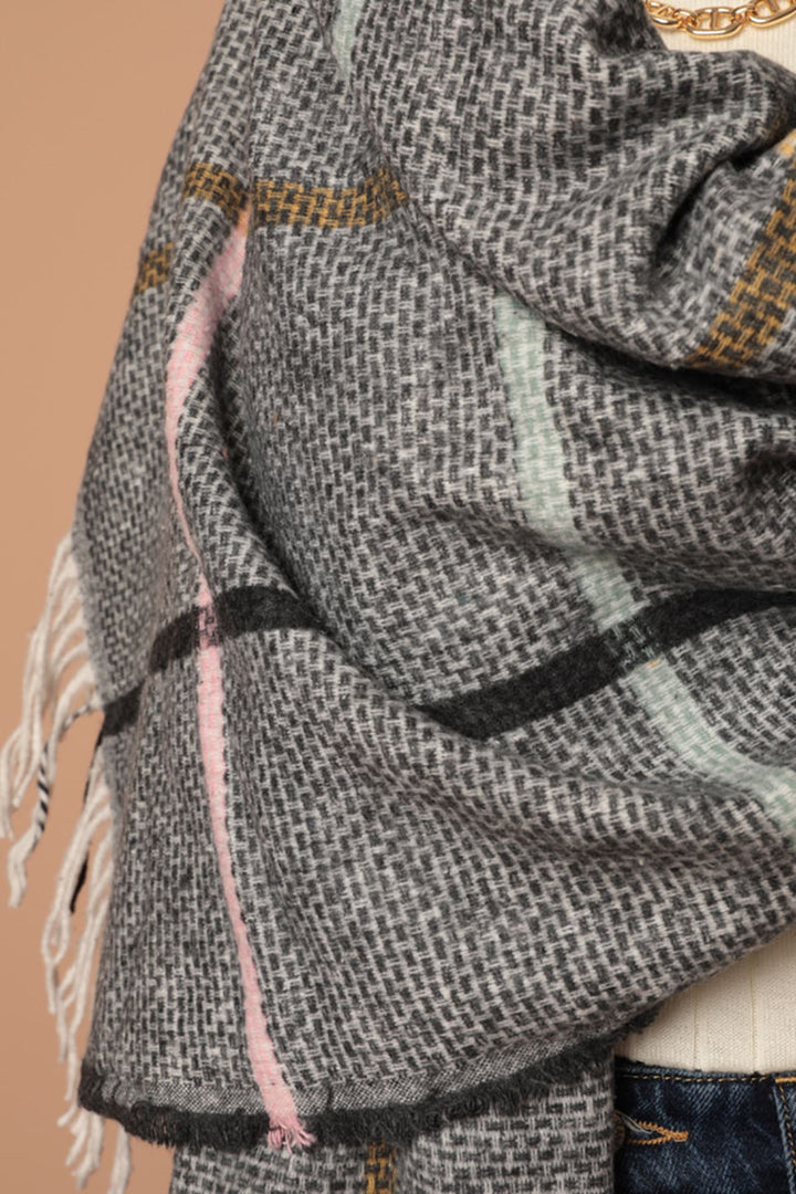 KKT Soft Texture Women's Anthracite Shoulder Shawl Scarf - Maidenhead