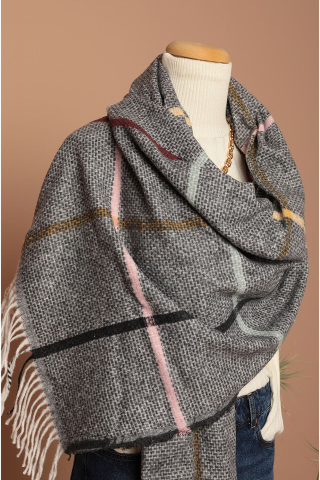 KKT Soft Texture Women's Anthracite Shoulder Shawl Scarf - Maidenhead